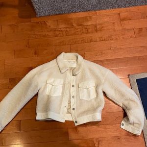 denim jacket with fur on outside